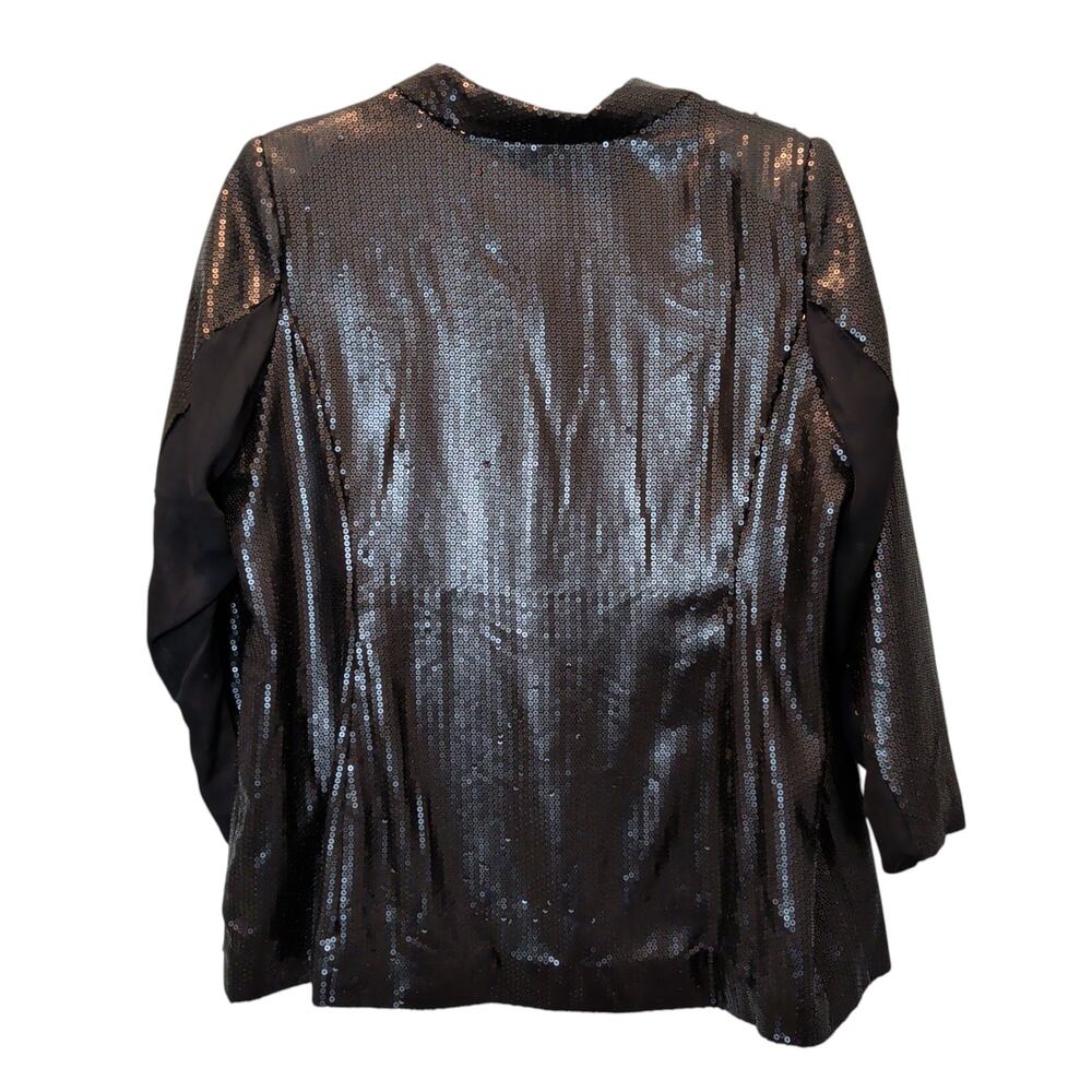 Rachel Zoe Plus Sz 2X Black All Over Sequin Blazer Jacket Glam Wedding Event - Picture 5 of 6